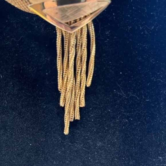 Vintage gold tone mesh necklace choker - Picture 5 of 8